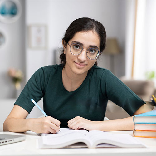 Student studying