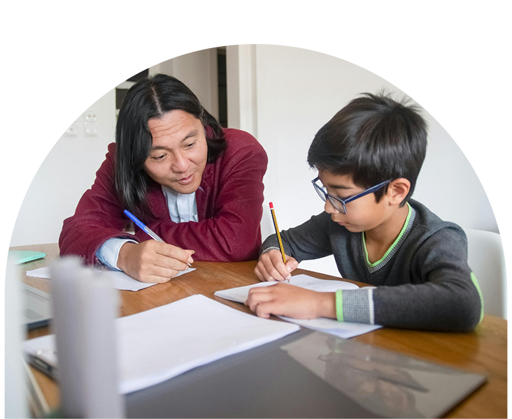 Student studying tution